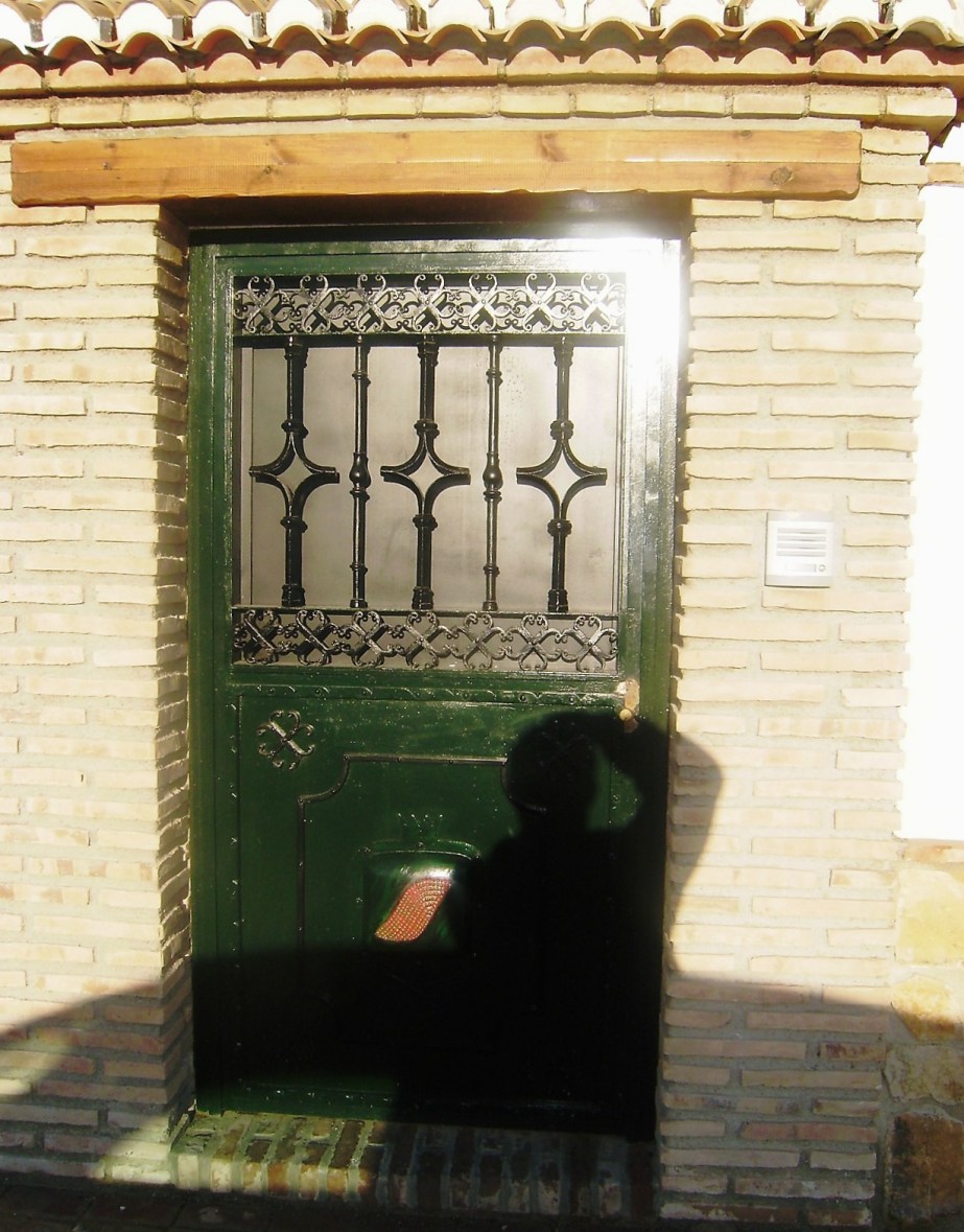 Puerta exterior - pintura metálica en detalle